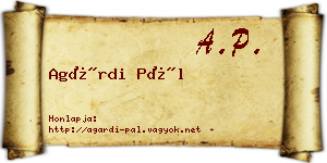 Agárdi Pál névjegykártya