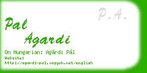 pal agardi business card
