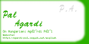 pal agardi business card